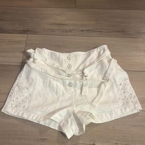 Tularosa White High Waist Lace Shorts
